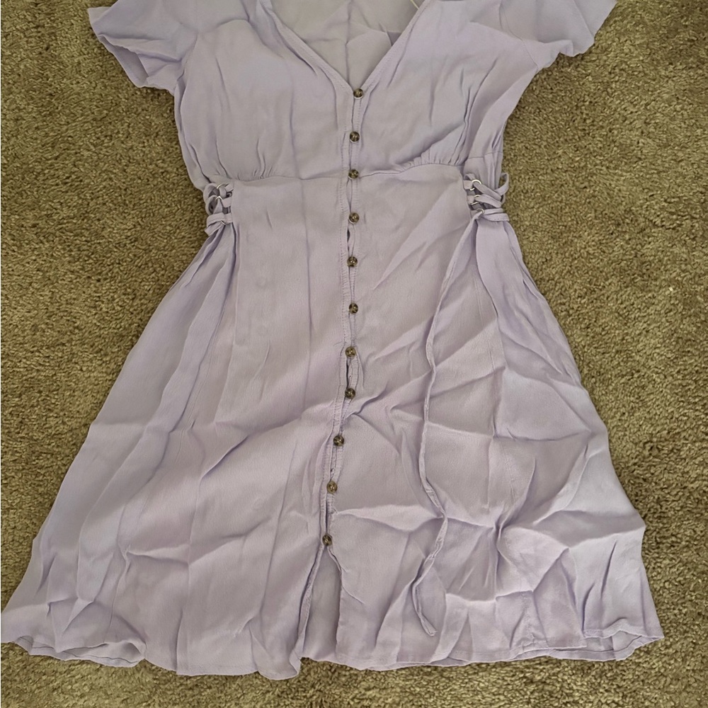 Forever 21 Light Purple Button-Front Mini Dress